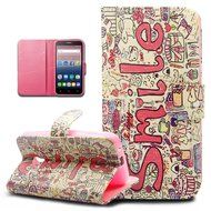 Alcatel One Touch Pop 3 Case,ikasus Colorful Painted Premium PU Leather Fold Wallet Pouch Case Flip Stand Credit... N10