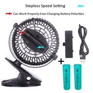 BLUBOON Clip on Fan Battery Operated Fan Portable for Baby Stroller 5" (Blue with Two Battery) N12