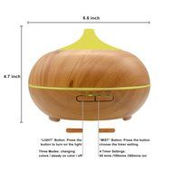 Essential Oil Diffuser, SCOPOW 300ml Wood Grain Cool Mist Aroma Diffuser with [ Timer, Auto Shut-off, 7 Colors... N9