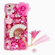 Iphone 7 Plus 5.5inch Bling Rose Gems Smartphone Cover,Yaheeda Butterfly Flower Design 3D Handmade Rhinetstone... N5