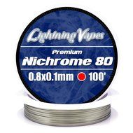 Genuine Lightning Vapes 0.8x.01mm Flat Ribbon Nichrome 80 Wire 100'