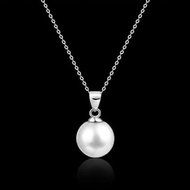 Fashion Genuine white Freshwater Pearl Pendant Necklace Silver Chain Jewelry N4