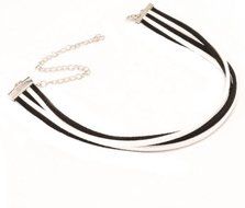 Fashion Velvet Trend Western Black and white stripes Multilayer Choker Necklace N4