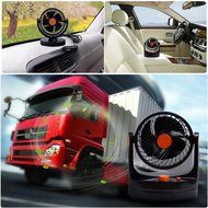 24V Car Auto Cooling Air Fan 360 Degree Rotation Adjustable 2 Speed Strong Wind for Truck SUV N3