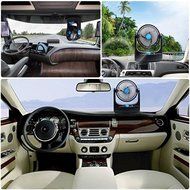 24V Car Auto Cooling Air Fan 360 Degree Rotation Adjustable 2 Speed Strong Wind for Truck SUV N5