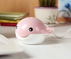 Creative cute whale Small mini Home office desktop air humidifier USB muted Humidifier Computer PC Use Pink N3