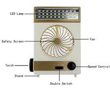 BicycleStore 3 in 1 Multi-function Portable Mini Fan LED Table Lamp Flashlight Solar Light for Home Camping N5