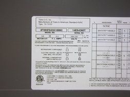 AMERICAN STANDARD New Central Air Conditioner Air Handler 4FWHF042A1000C ACC-7094 N2