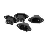 uxcell 4 Pcs AC 250V 10A IEC 320 C14 Panel Mount Plug Adapter Power Connector Socket N2