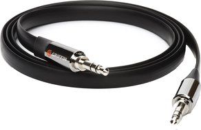 Griffin 6 Ft Flat AUX Cable in Black - Extra Long Auxiliary Cable