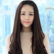 Spritech(TM) New Stylish Realistic Half Head Wig Natural Black Long Wavy Curly Hair Wig Fiber Synthetic Women... N4