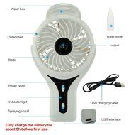 Xman&reg;Mini Handheld USB Misting Fan with Personal Cooling Mist Humidifier Rechargeable Portable Mini Misting Cooling... N8