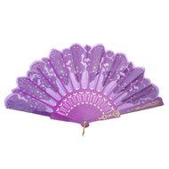Chinese Foldable Trim Hand Fan Wing Chun Dancing Fan - Purple N6