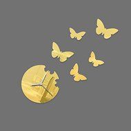 EverTrust(TM) new arrival special offer led wall clock 3d diy Acrylic mirror fashion home decoration butterfly... N6