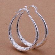 Hot Women's 925 Sterling Silver Fashion Twinkle Round Hoop Dangle Earrings N5
