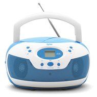 Tyler Portable Neon Blue Stereo CD Player with AM/FM Radio and Aux &amp; Headphone Jack Line-In (TAU105-NBL)