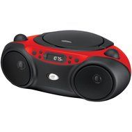 GPX, Inc. Portable Top-Loading CD Boombox with AM/FM Radio and 3.5mm Line In for MP3 Device - Red/Black N2
