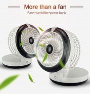Topwell Humidifier Fan USB Mini Cooling Misting Fan Portable Water Spray Fan Rechargeable Humidifier Personal... N11