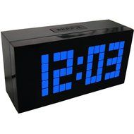 T Tocas Large Big Number LED Snooze Wall Desk Alarm Clock Thermometer Date Display (Blue) N13
