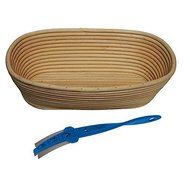 Bundle - 2 Items: Oblong Bread Proofing Basket Banneton and Lame N2