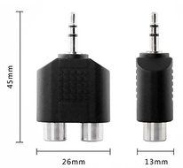Gold Plated 3.5mm Male Stereo to 2 RCA Female Y Splitter Adapter Plug Converter (2-Pack) - WDLLC N2
