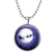 Steampunk Glow In The Dark Christmas Santa Elk Car Pendant Necklace X-mas Gift
