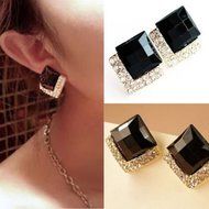 1 Pair New Fashion Women Lady Elegant Crystal Rhinestone Ear Stud Earrings W8 N2