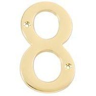 MINTCRAFT N-Z048PB3L House Number-8, 4-Inch, Satin Brass Finish by Mintcraft