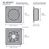AC Infinity AIRPLATE S3, Quiet Cooling Fan System 6" with Speed Control, for Home Theater AV Cabinets N7