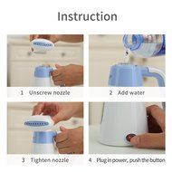 Kazoo Compact Handheld Fabric Steamer, portable mini for travel, Blue N7