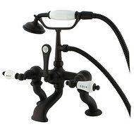 Kingston Brass CC413T5 Vintage Deck Mount 7-Inch Spread Tub Filler with Hand Shower, Oil Rubbed Bronze by Kingston...