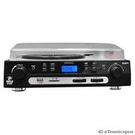 S&amp;S Pyle 3-speed Turntable Record Player Vinyl Usb Sd Mp3 ENCODING Am/fm Radio New N3