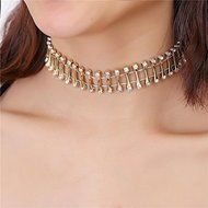 Women Gold Tiara Choker Collar Rhinestone Crystal Pendant Chain Necklace Jewelry N4