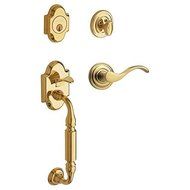 Baldwin 85305.003.LENT Canterbury Sectional Trim Left Hand Handleset with Wave Lever, Lifetime Polished Brass...