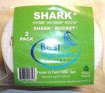 2 Pack Shark Rocket HV300 Foam &amp; Felt Filter Set Fits Rocket HV300 &amp; Rocket Deluxe HV310, Part # XFFV300, Designed...