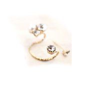 1pc Punk Fashion Ear Cuff Wrap Rhinestone Cartilage Clip On Earring Non Piercing (gold) N2
