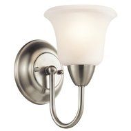 45881NI Nicholson 1LT Wall Sconce, Brushed Nickel Finish and Satin Etched Glass by Kichler