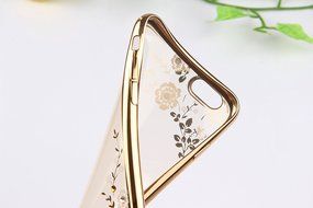iPhone 7 Case,iPhone7 Case,ikasus Mini Love Heart Glitter Bling Crystal Rhinestone Diamonds Clear Rubber Golden... N80