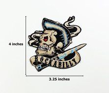 Rockabilly Pocket Knife Old School Rocks N Roll Logo Biker Hog Outlaw Motorcycle Leather Jackets Custom Patch... N3