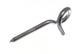 PIGTAIL SWING HAMMOCK SCREW IN HOOK 130MM L BZP ZINC PLATED STEEL ( pack 1 ) by ONESTOPDIY.COM
