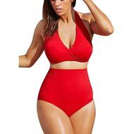 HOT Sale!Canserin Women Plus Size High Waist Push up Padded Bikini N9