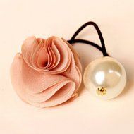 Spritech(TM) Rose Flower Hair Ring with Big Pearl Hair Band Hair Circle for Girl women Hair Accessories Hair Rope N6