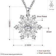 925 Sterling Silver Plated Crystal Rhinestone Flower Necklace &amp; Pendant Jewelry N6