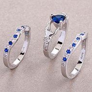 Fashion Women's Claddagh Ring Blue Sapphire 925 Silver Wedding Ring Jewelry New (7) N5
