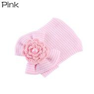 Cute Newborn Baby Infant Girl Bowknot Pearl Hospital Cap Stripe Soft Beanie Hat N3