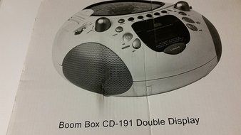 Boom Box CD-191 Double Display CD Player, AM/FM Radio &amp; Alarm Clock
