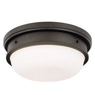 Hudson Valley Lighting Trumbull 3-Light Flush Mount - Old Bronze Finish with Opal Matte Glass Shade by Hudson...