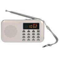 iMinker Mini Portable Digital AM/FM Radio Media Speaker MP3 Music Player Support TF Card/USB Port with LED Screen... N4