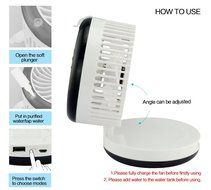 Topwell Humidifier Fan USB Mini Cooling Misting Fan Portable Water Spray Fan Rechargeable Humidifier Personal... N13