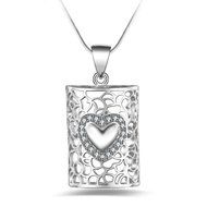 New Women Men Fashion Silver Crystal Heart Choker Pendant Necklace Chain Jewelry N4